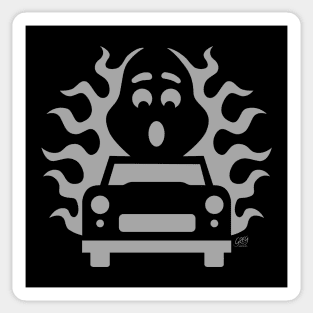 Hot Rod Halloween Ghost Sticker